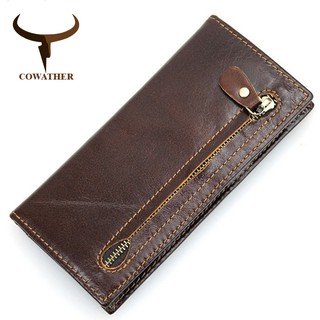 COWATHER 2019 new men wallet cow genuine leather for men top