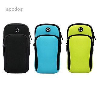 Appdog Appdog Sports Armband, Phone Key Card Money Holder Exercise Workout Running Double Pockets Universal Smartphone Waterproof Arm Bag With Earphone Hole Multifunctional For Outdoor Jogging Cycling Riding Hiking