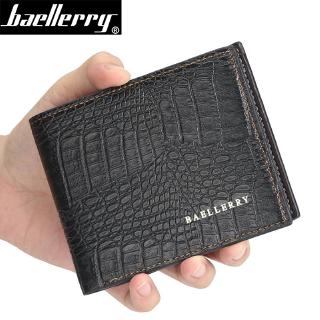 Seagloca Baellerry High Quality Leather Short Men Wallets Crocodile Male Clutch Purse With ID Credit Card Holder Coin Pocket
