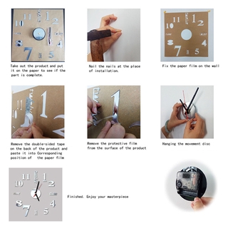 Jingying3355 Best selling creative acrylic 3D wall clock diy clock mute wall sticker clock (3)