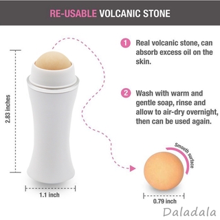 COD!!! Face Oil Absorbing Roller Volcanic Stone Blemish Remover Face Oil Removing Rolling Stick Ball, White