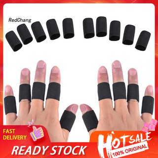 RXHW☺10Pcs Stretchy Finger Protector Sleeve Support Arthritis Sport Aid Straight Wrap