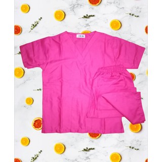 Scrub Suit with Pants Cotton Celidon Pink` MyScrub