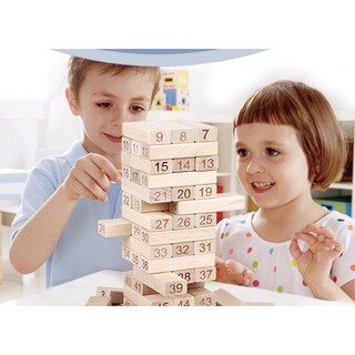 WYN 54pcs Jenga Wooden Building Blocks Educational Toy