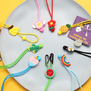 【CG】Adjustable Cute Fruit Cartoon Mask Lanyard for Kids Adult Women Men Portable Mask Rest Ear Holder Safety Hanging Rope with Two Hooks