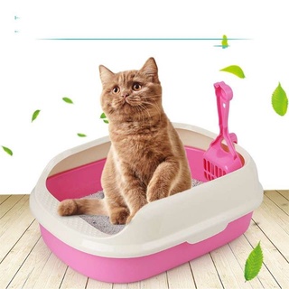 【Ready Stock】ↂCat Litter Box With Scoop Small Cat Litter Tray