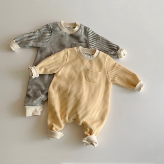Baby Strip Long Sleeve Autumn Clothes Newborn Girls Boys Loose Romper Jumpsuit One Piece Clothes