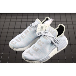 ❈㍿✒Hot sale Pharrell x adidas NMD Human Race Trail Cotton Candy Black/White-Grey Sneakers