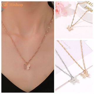 Korean Delicate Butterfly Necklace Fashion Retro Gold Collarbone Silver Chain Personality Women Accessories Gifts