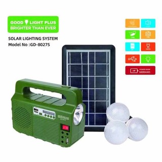 GDlite GDPLUS GOODLIGHT Plus GD-8027s NEW Solar Lighting System Kit With Bluetooth Mp3 and FM Radio