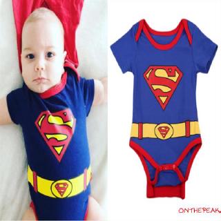 ☀POP✧Baby Boy Superman Romper Short Sleeve Cartoon Costume