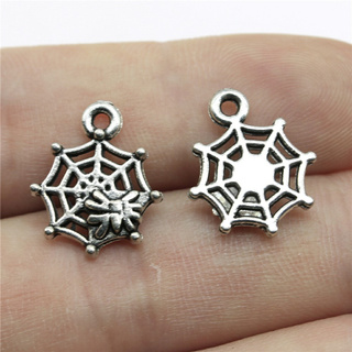 20pcs 17x14mm Charms Spider Cobweb Antique Silver Color Pendants DIY Necklace Crafts Making Findings Handmade Jewelry