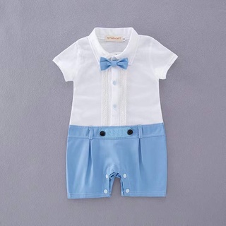 Baby Corp White-Blue Gentlemen Romper Boy (2)