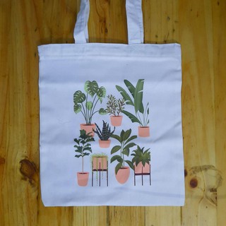 Plantita Plants in Pink Pots Canvas Tote Bag with no Zipper
