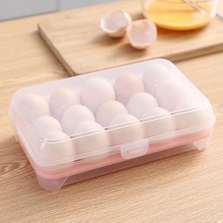 15 Grids Portable Egg Storage Box Egg Fresh Box Refrigerator Tray Container Double Layer