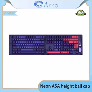 Original Akko neon PBT Keyboard keycaps two color key cap ASA height ball cap two color key cap 158 key big set PBT