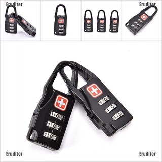 Eruditer Alloy 3 Dial Safe Number Code Padlock Combination Travel Suitcase Luggage Lock