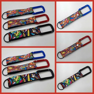 Abstract Fashion Style Carabiner Metal Keychains Keyholders, Size 6" x 1" - Design Set #15