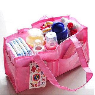 Mother Diapers Bag Travel Outdoor Portable Nappy Storage Tote Bag Blue & Pink