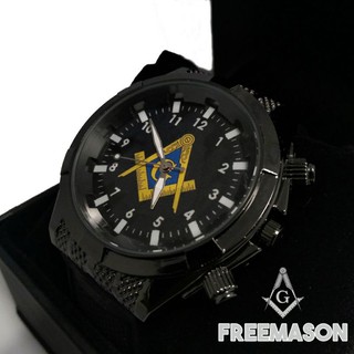 Military Style Freemason Masonic Best Quality Water Resistant High End Rubber Strap Watch