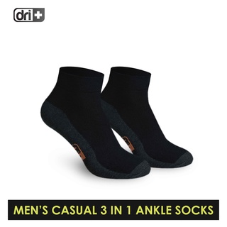 Dri Plus DMCG12 Men's Cotton Lite Casual Ankle Socks 3 pairs in a pack