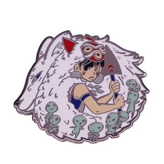 Princess Mononoke enamel Pin San Wolf Forest Spirits Kodama brooch Ghibli Anime film badge gift