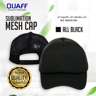 Quaff Cap Polyester Mesh Trucker Net Full Black