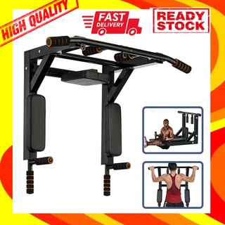 Heavy Duty Pull Up Bar Dip Bar Foldable Multifunctions Wall Mounted for Home Gym Fitness Exercise