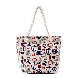 Thickened canvas pocket with large capacity double-sided printed cotton cord one-shoulder bag (6)