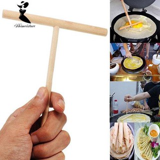 【COD】shimei Crepe Maker Pancake Batter Wooden Spreader Stick Home Kitchen Tool Kit DIY