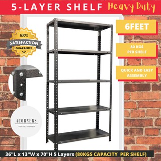 5-Layer Shelves Storage Solutions Heavy Duty (6FT) / Adjustable