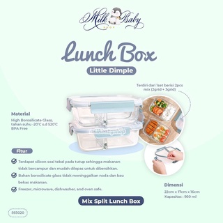 Little Dimple Split Lunch Box Mix 2 + 3 Grids 2pcs