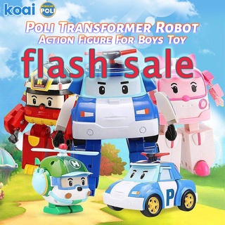【Spot】Robocar Poli Transformer Pull Back Robot Kids Car Toys Robocop poli Action Figure For Boys Toy robocar poli