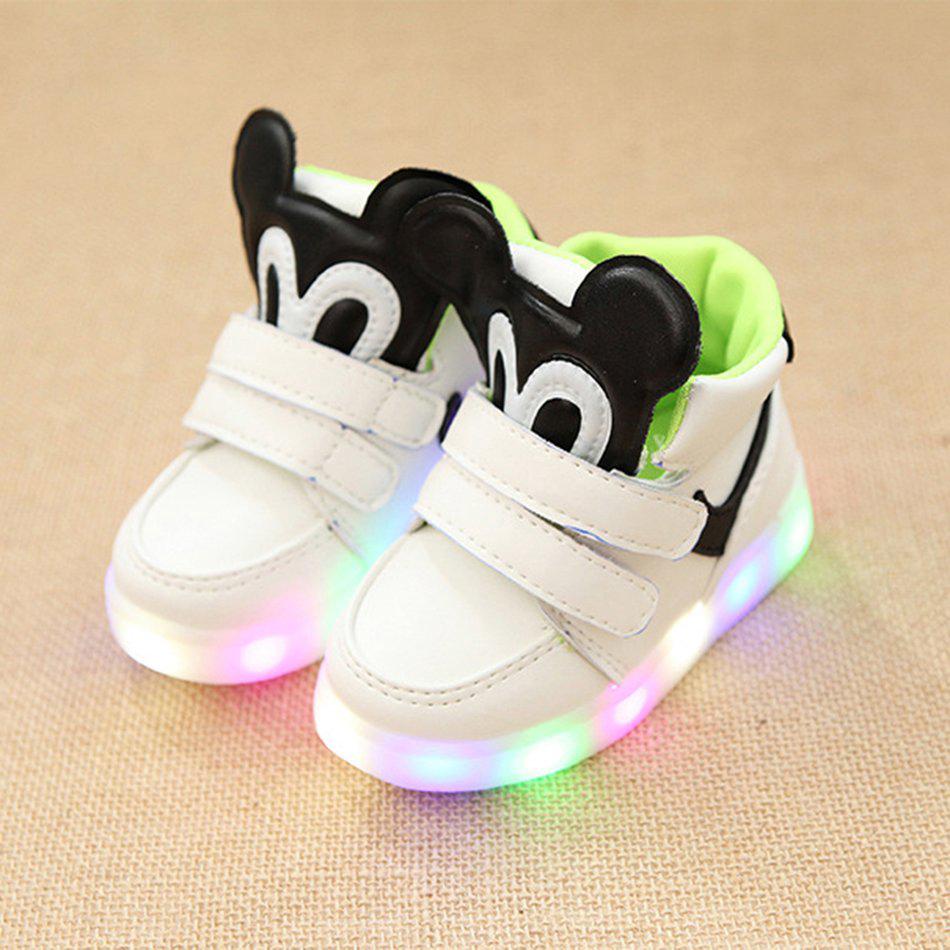 SF Children Fashion Mickey Mouse Flash Shoes LED Light Shoes Sneakers