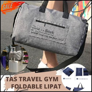 Foldable Travel Bag / Duffle Bag / Folding Gym Bag / Folding Travel Bag - Black