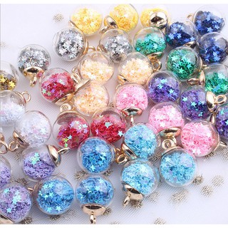 5pcs Transparent vial glass ball Charms Plastic sequins pendant Earring For Jewelry Making DIY Necklace Accessories