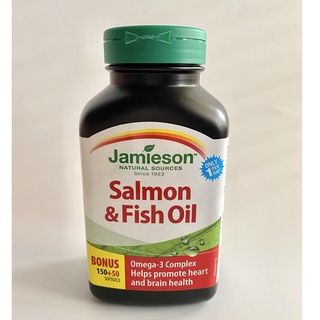 NEW STOCK Jamieson Salmon & Fish Oil Omega 3 Complex Heart and Brain Health, 200 Softgels