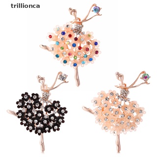 [trillionca] Ballet Dancer Girl Brooch Pin Crystal Rhinestone Collar Brooch Jewelry Gifts [trillionca]