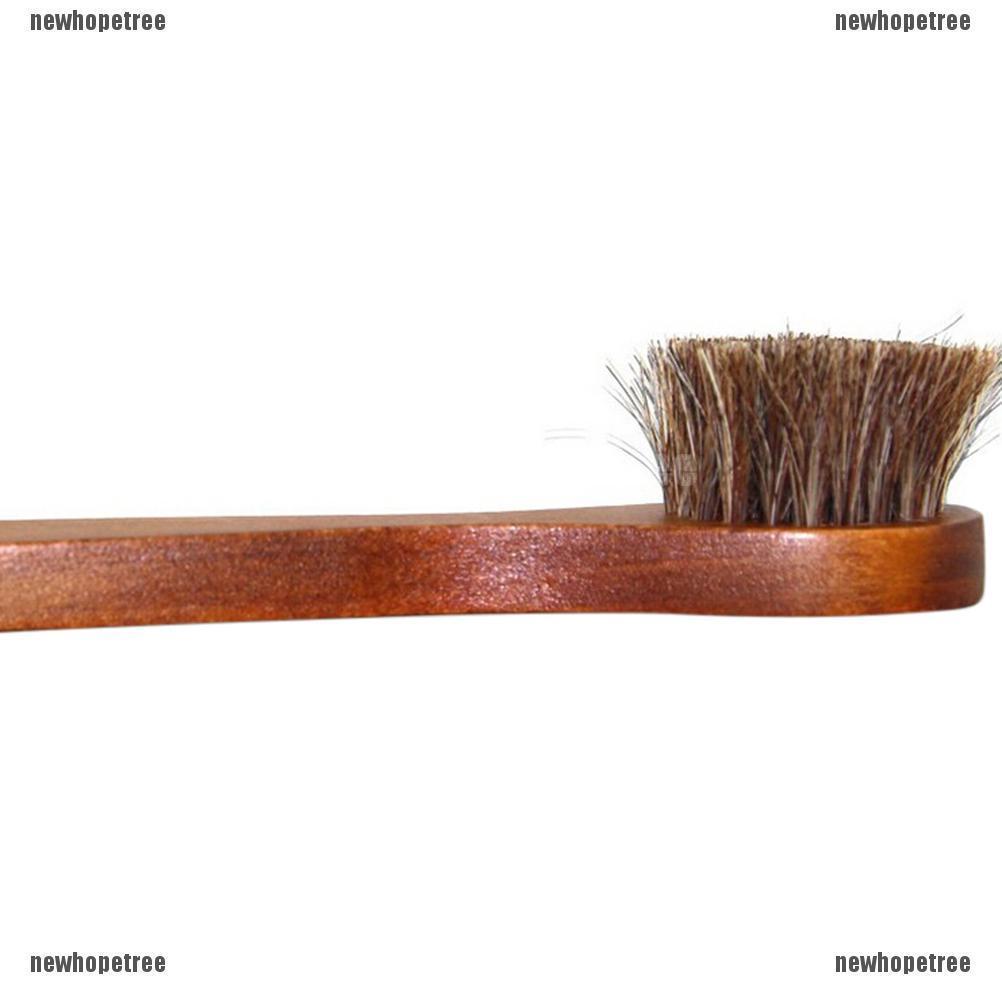 Wood Handle Bristle Brush Shoe Polish Shine Cleaning Dauber (2)