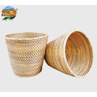 Light Basket Bin Planter Vase Multipurpose Rattan Woven Wicker Rattan Native Handicraft Houseware