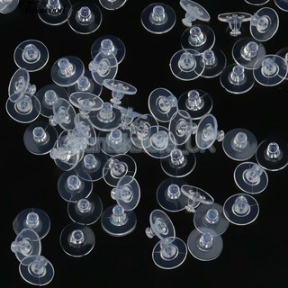 ☀100Pcs Transparent Silicone Earring Stopper Posts Safety Back Nuts Findings