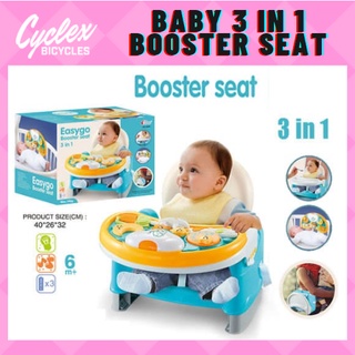 3 in 1 Baby Booster Seat Foldable Easy Go High Chair Convert to Travel Booster Seat Chair