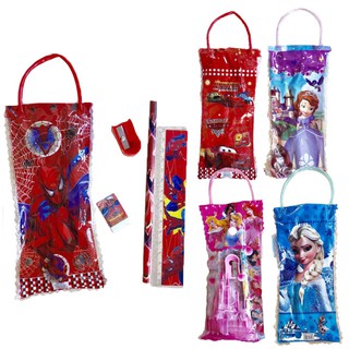 PARTY LOOT BAG SpiderMan / Frozen / Sofia / Cars / Pencil Sharpener Eraser Stationery School Set