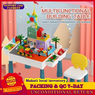 Lego Blocks Table Plastic Building Blocks Table and 1 Chairs Set Lego Table with Chair for Kids