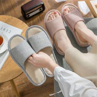 Linen Indoor Home Slippers For Men And Women Home Garden Household Commodities Slippers Size 37-45