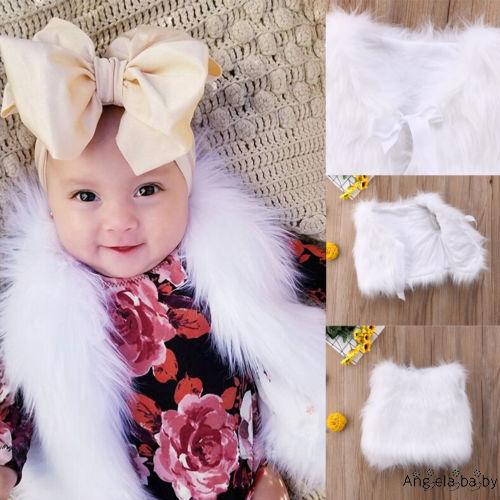 IAN-Kids Baby Girl Outerwear Faux Fur Winter Warm Waist