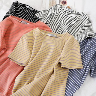 unisex vertical stripes shirt korean striped tshirt iconic loose oversized tee top women men