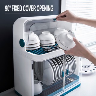 2-Layer Dish Rack With Cover Kitchen Dish Rack Drainer Dish Organizer Kitchen Organizer Dish Drainer (1)