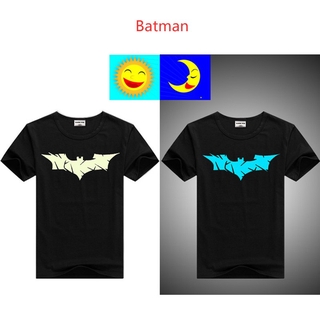 Luminous Short Sleeves T-Shirts For Boys Girls Spiderman Batman T Shirt Kids Top (4)