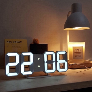 LILI 3D LED Wall Clock Modern Digital Alarm Clocks Display Home Kitchen Office Table Desk Night